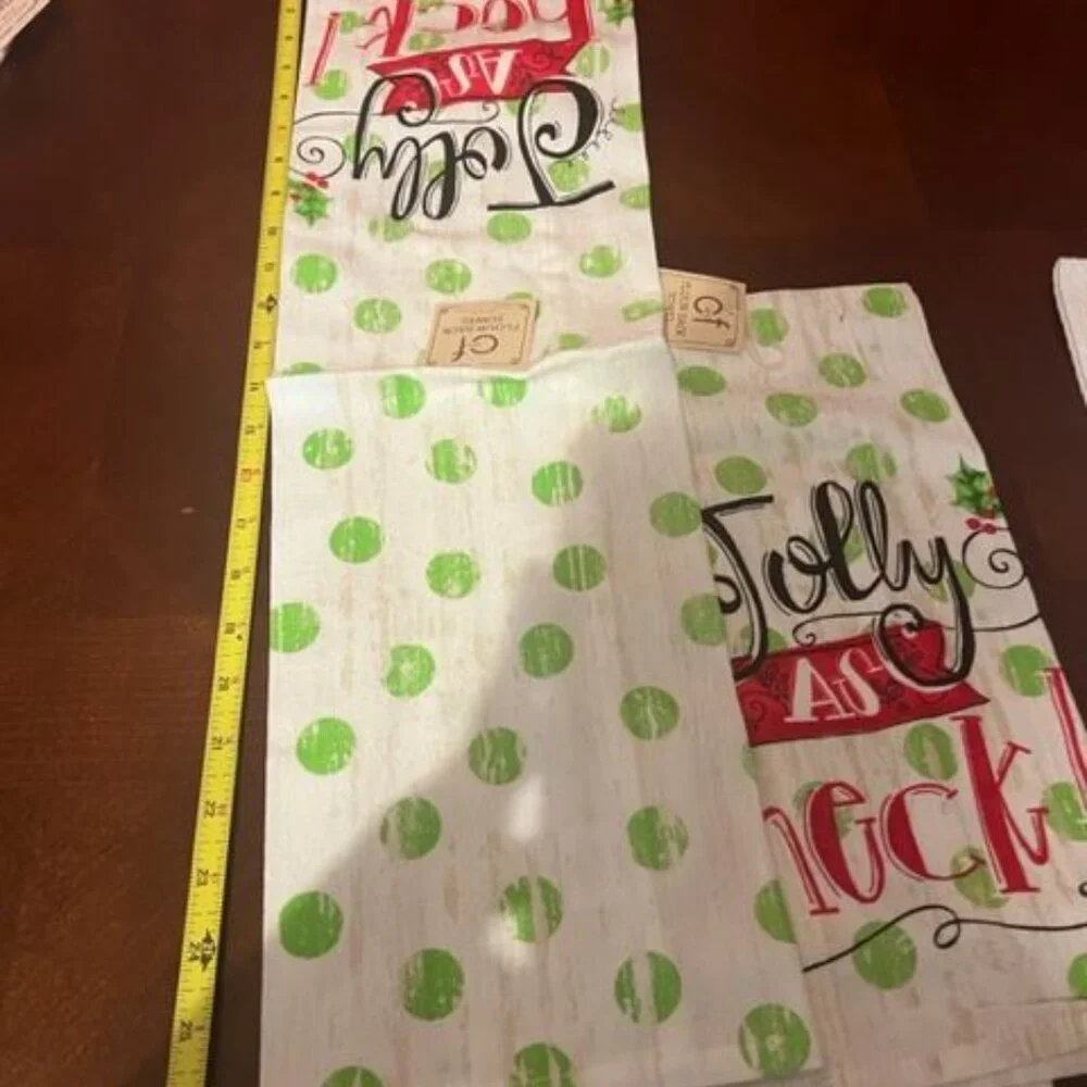 C&F Home Holiday Flour Sack kitchen Towels Jolly As Heck design Cotton set of 2